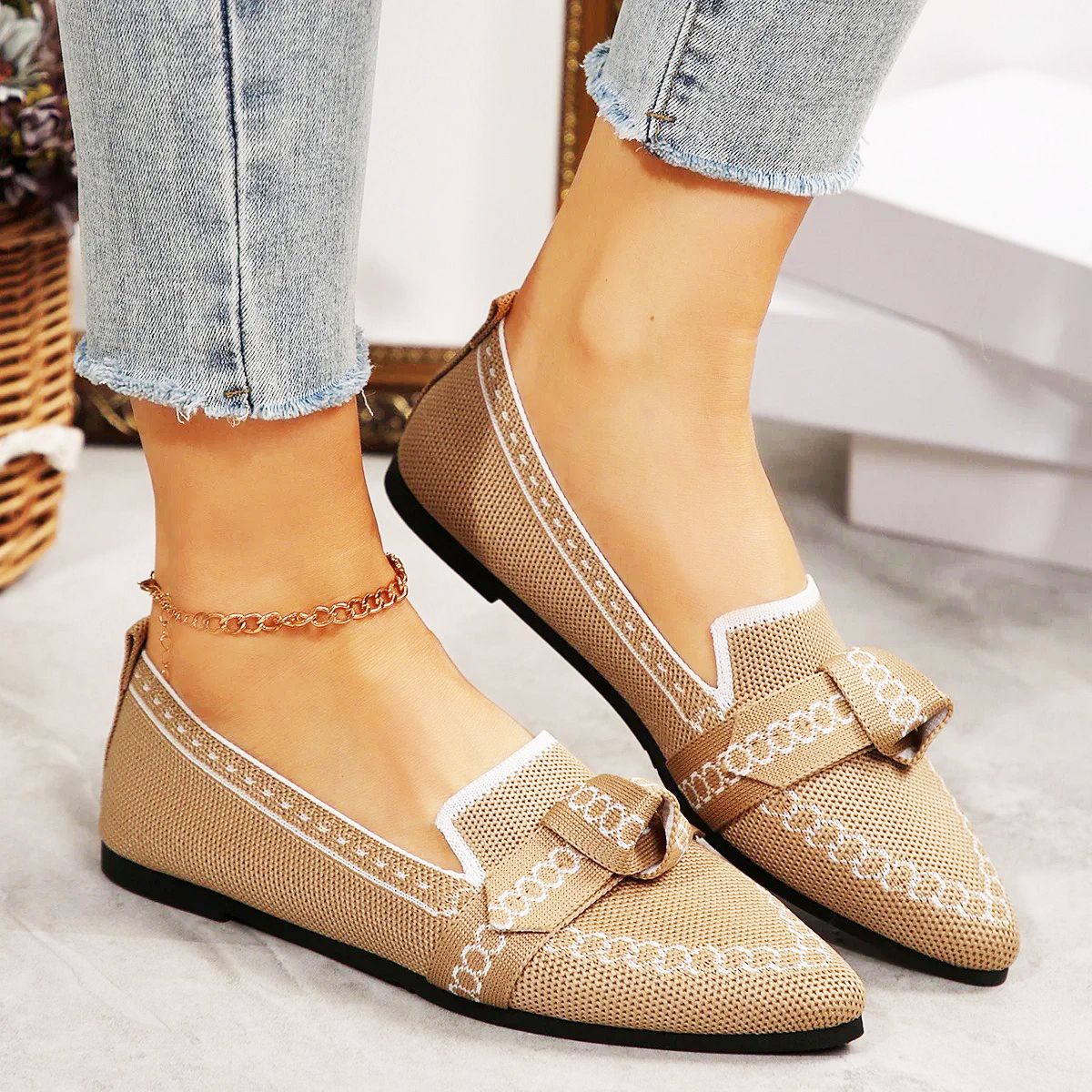 Satin Bow Loafers