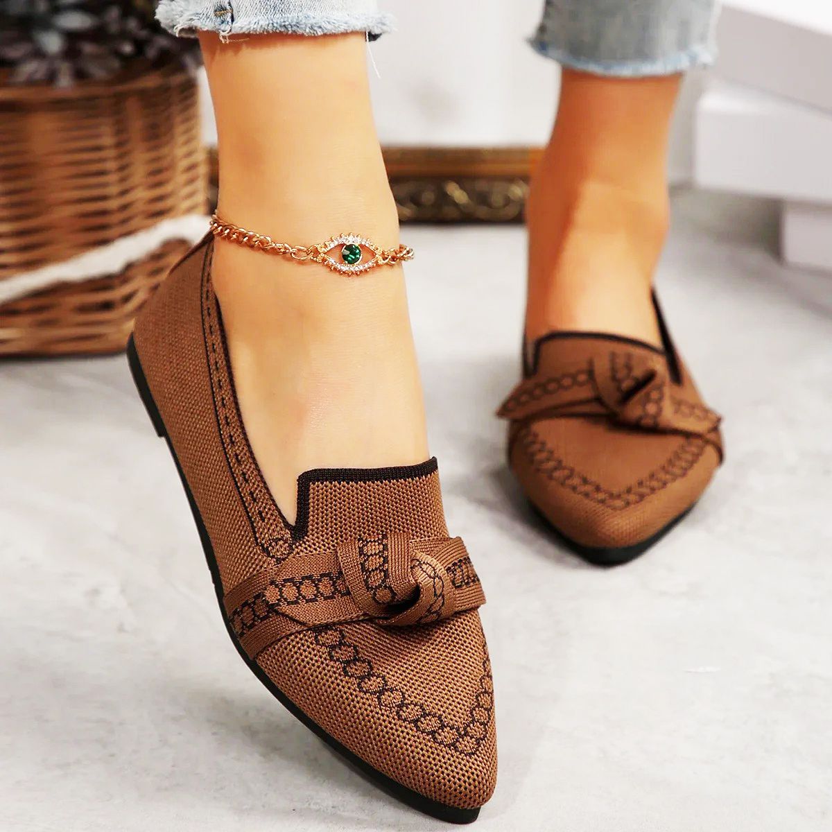 Satin Bow Loafers