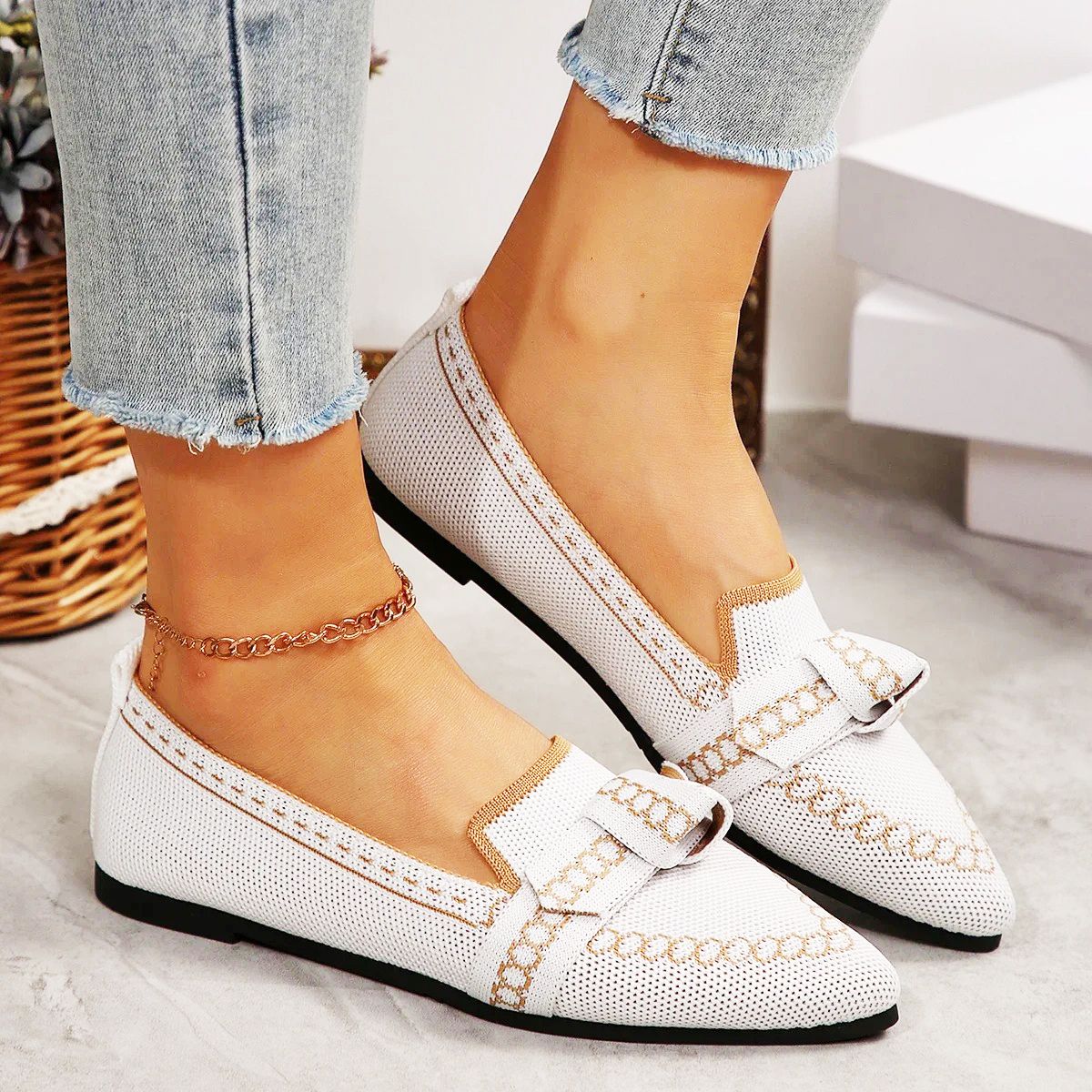 Satin Bow Loafers
