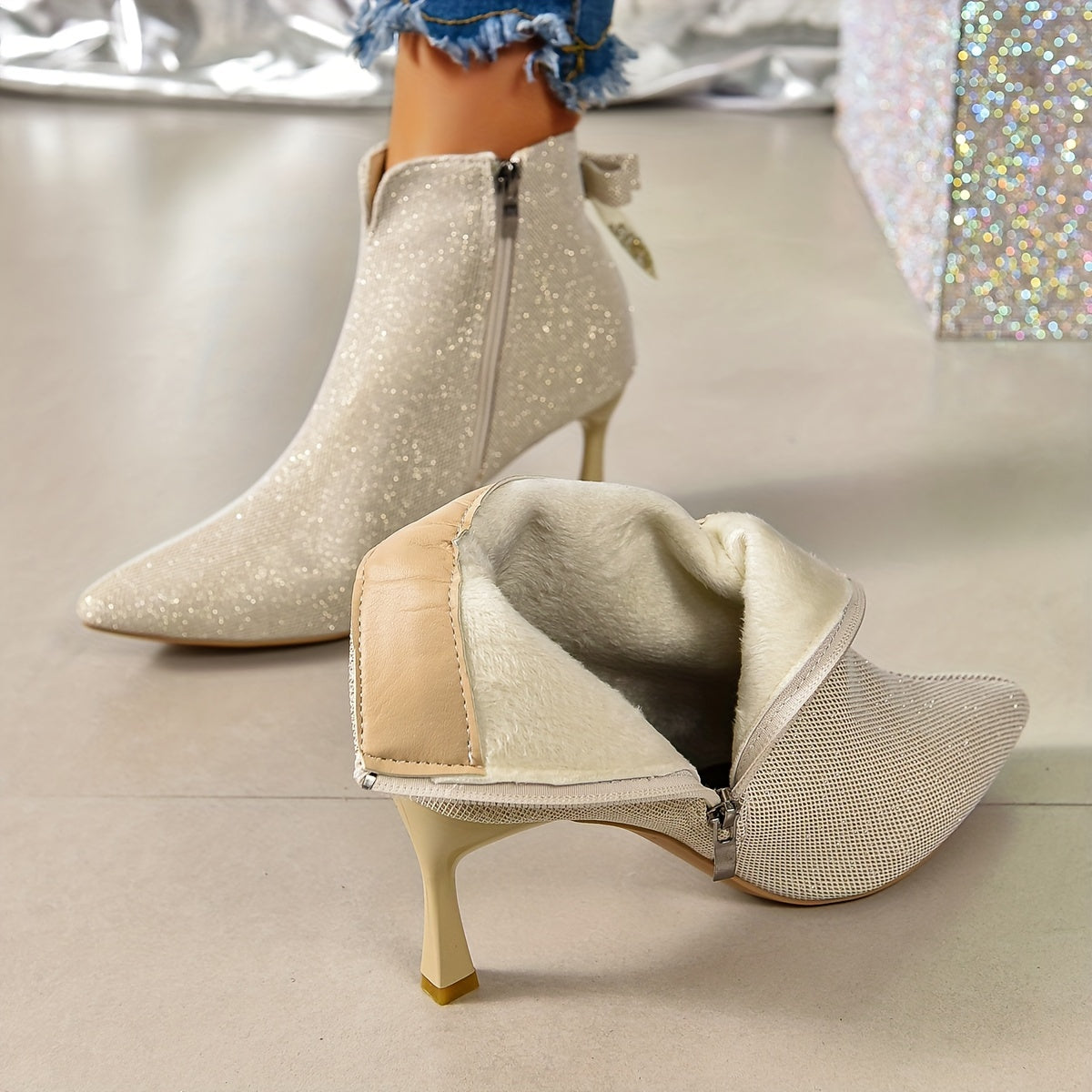 Eleganza Glitter Ankle Boots